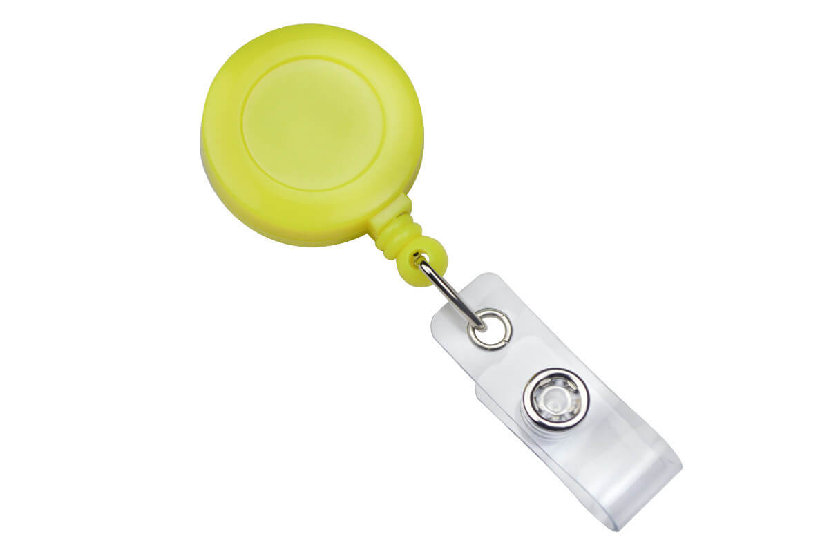 Round Retractable Badge Reel with Reinforced Vinyl Strap, Belt Clip(34 Cord) Green