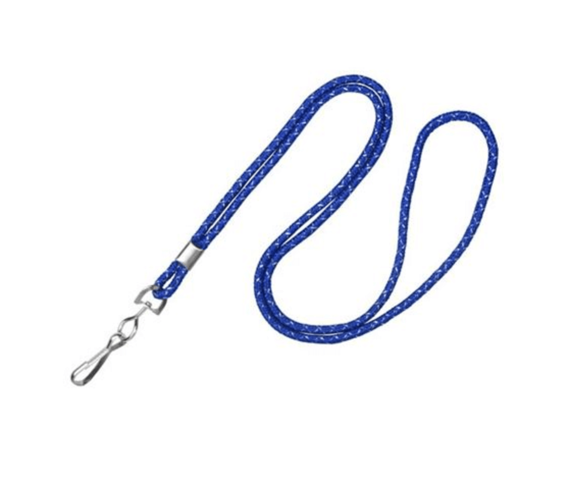 1/8 Round Lanyard Metallic with Nickel-Plated Steel Crimp And Swivel-Hook  (25-pack)